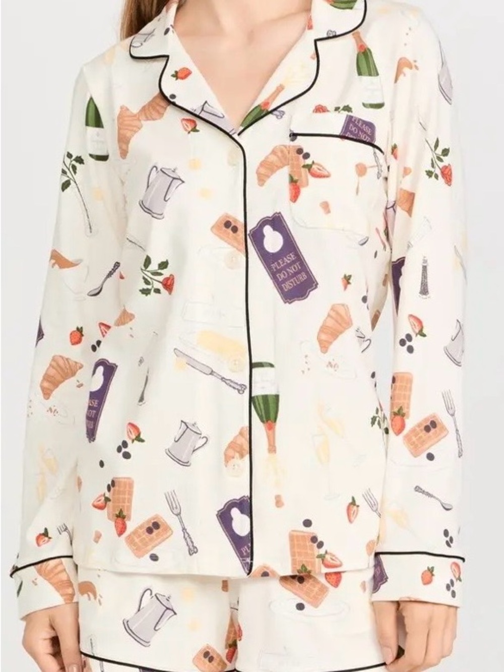 BedHead Cream Pajama Set “Breakfast in Bed” collection